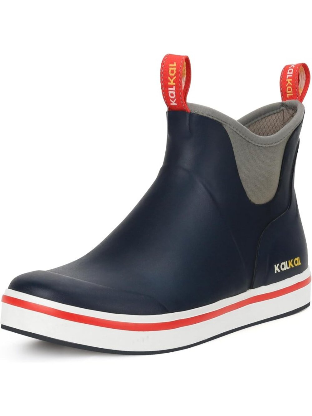 🆕Men's Navy Blue Deck Boots Anti-Slip Saltwater Fishing Rain Boots Waterproof